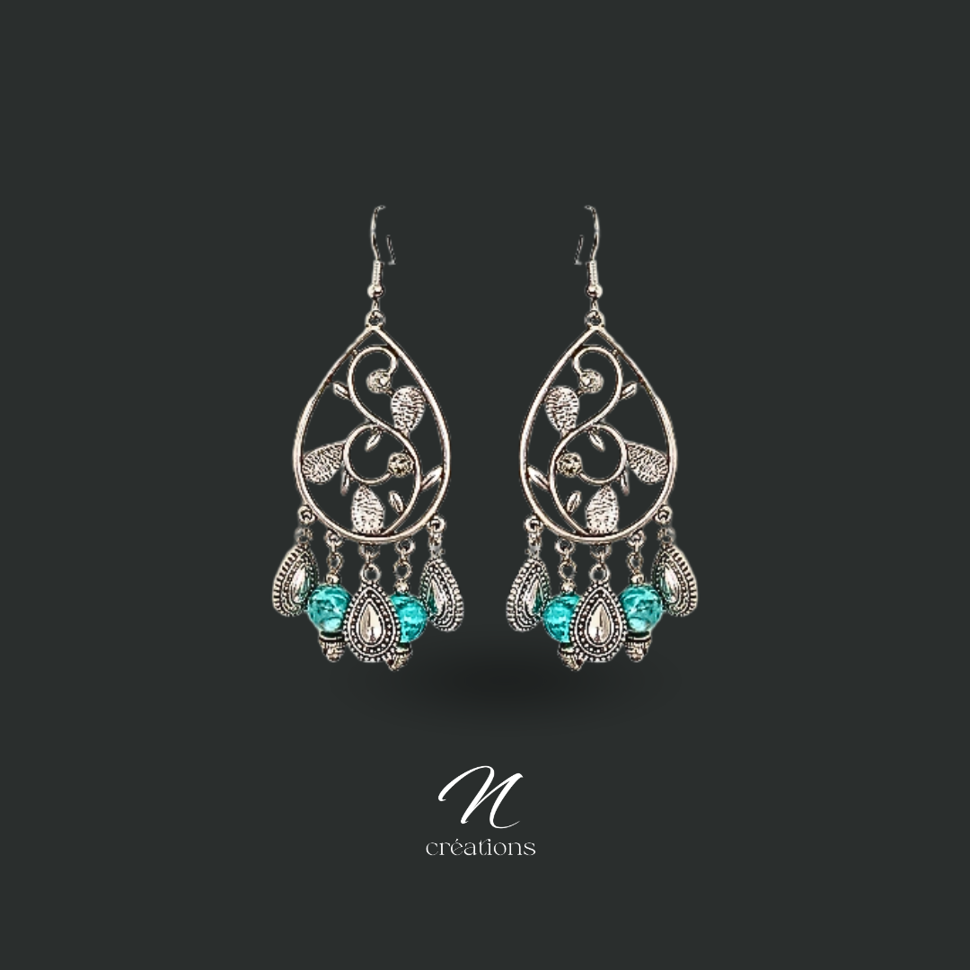 Boucles Bohême turquoises