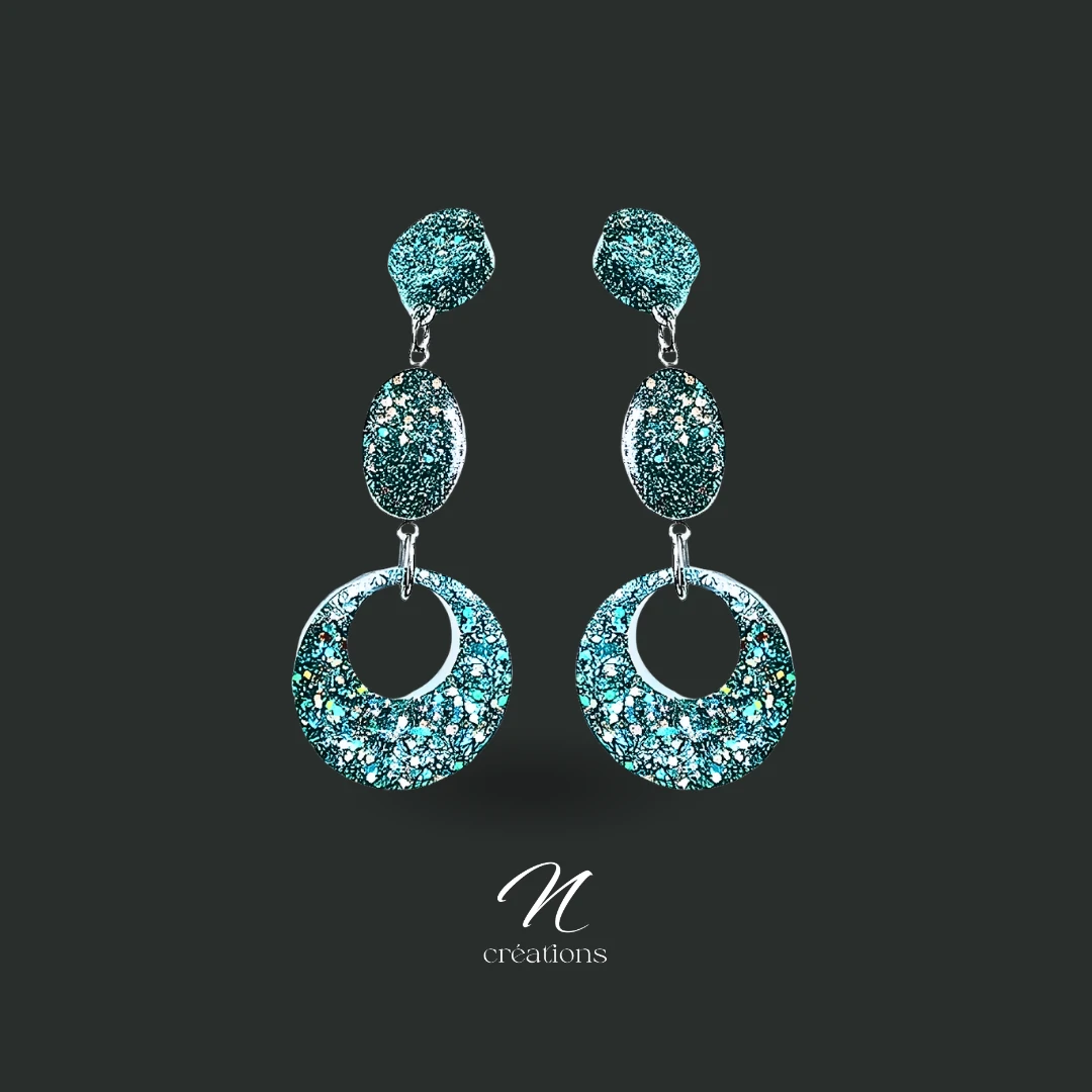 Boucles d'oreilles hypoallergéniques turquoise Or