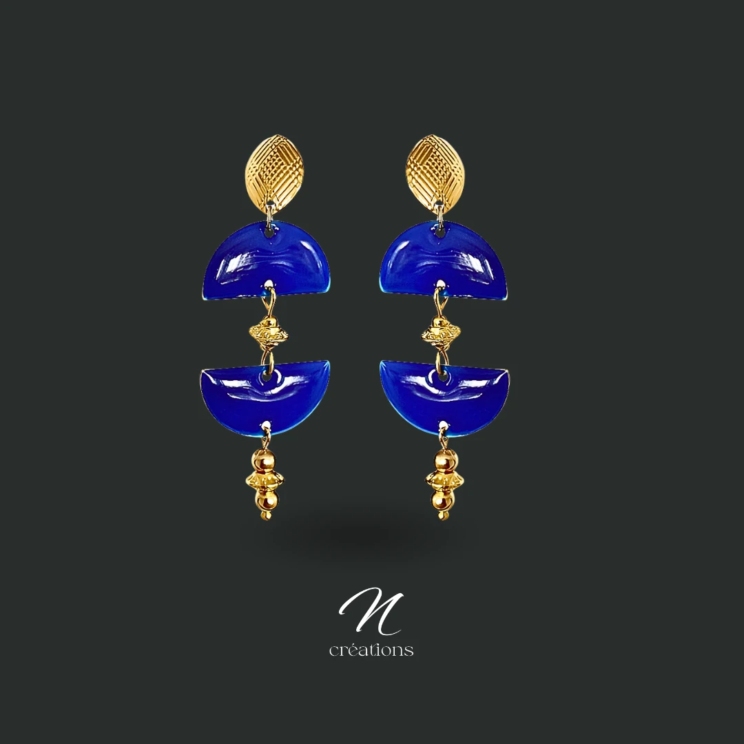 Boucles d’oreilles bleu nuit