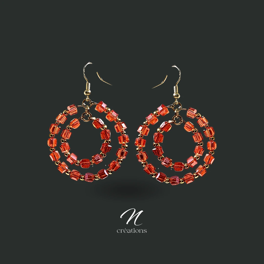 Cubes de cristal créoles dorées