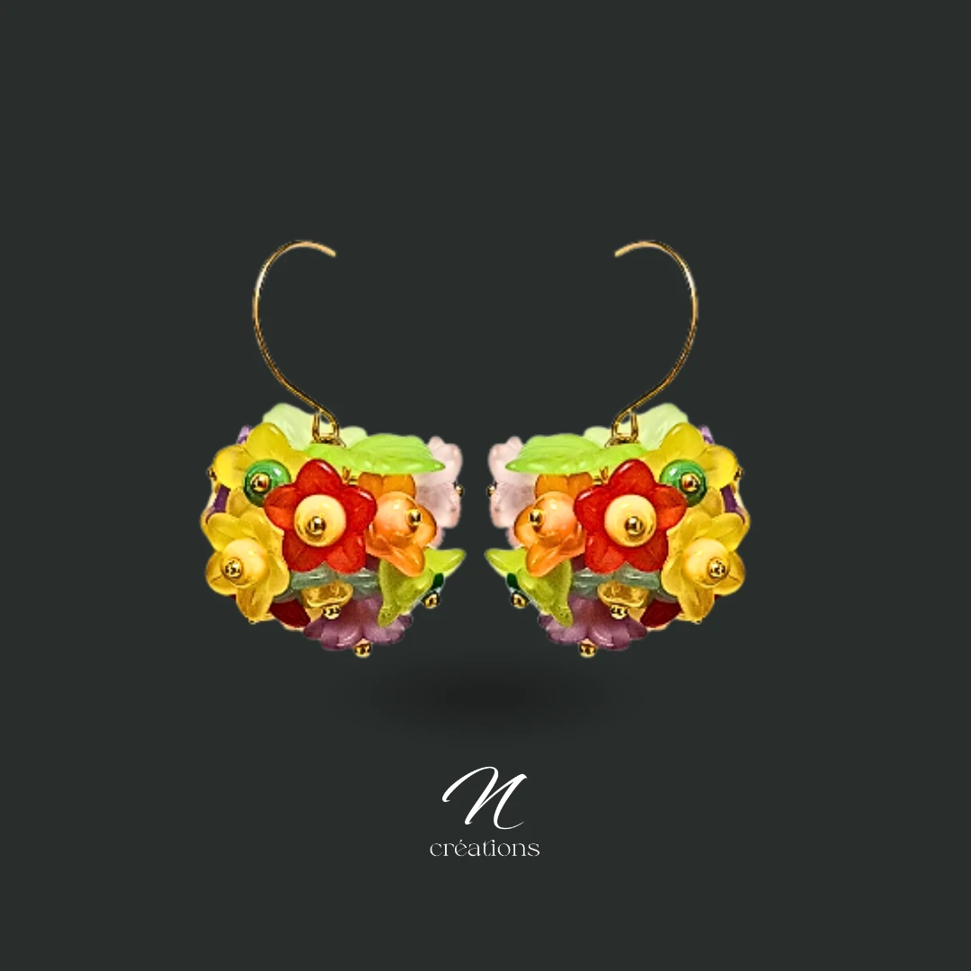 Boucles bucoliques fleurs multicolores