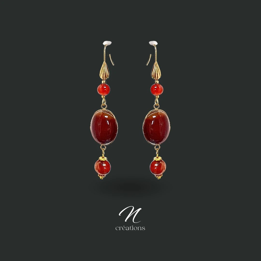 Boucles Cornaline Sardonyx