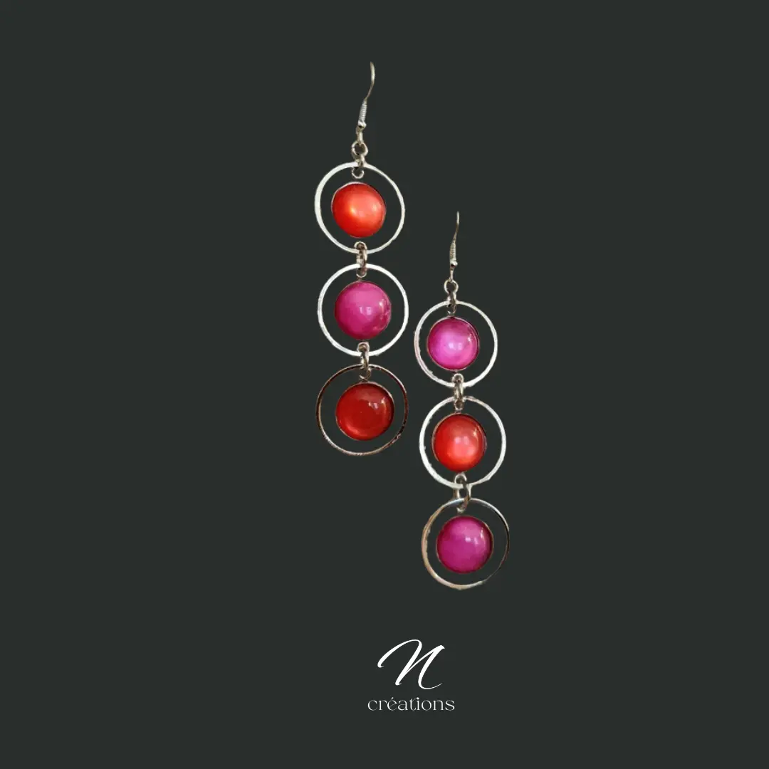 Boucles Polaris Fuchsia et Corail