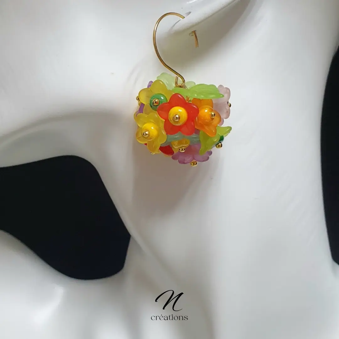Boucles bucoliques fleurs multicolores