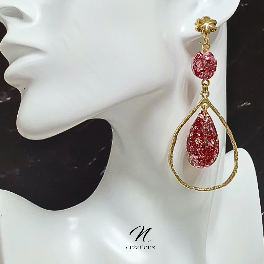 Boucles d’oreilles Gouttes Rosées