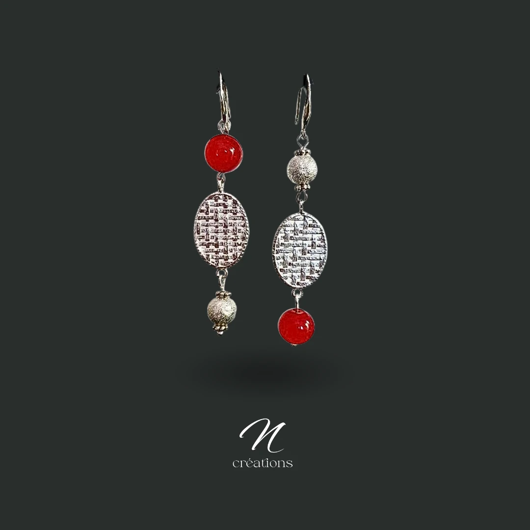 Boucles d'Oreilles Dépareillées plaqué argent 925