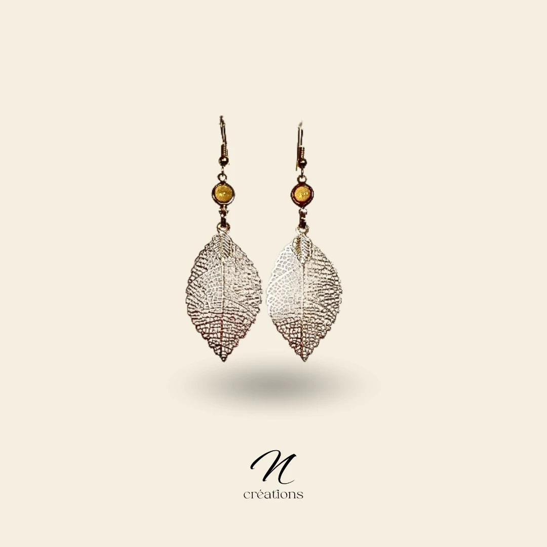 Boucles d'Oreilles Feuilles Filigranes