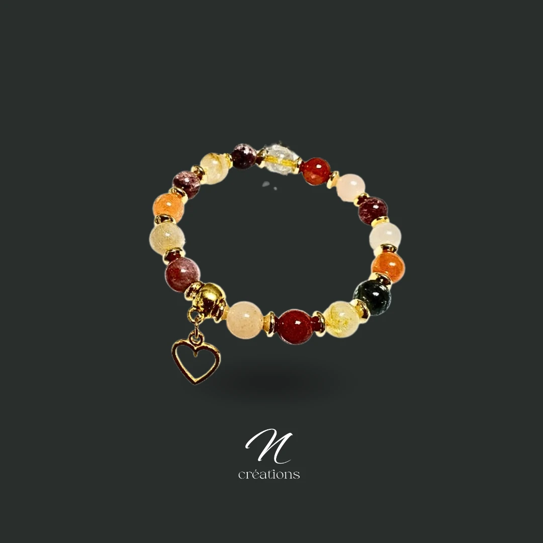 Bracelet perles Quartz Rutile
