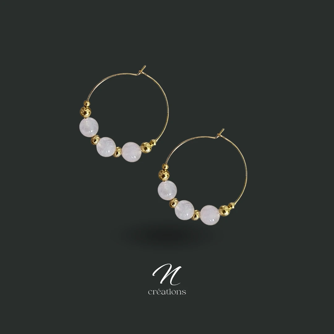 Créoles Quartz Rose