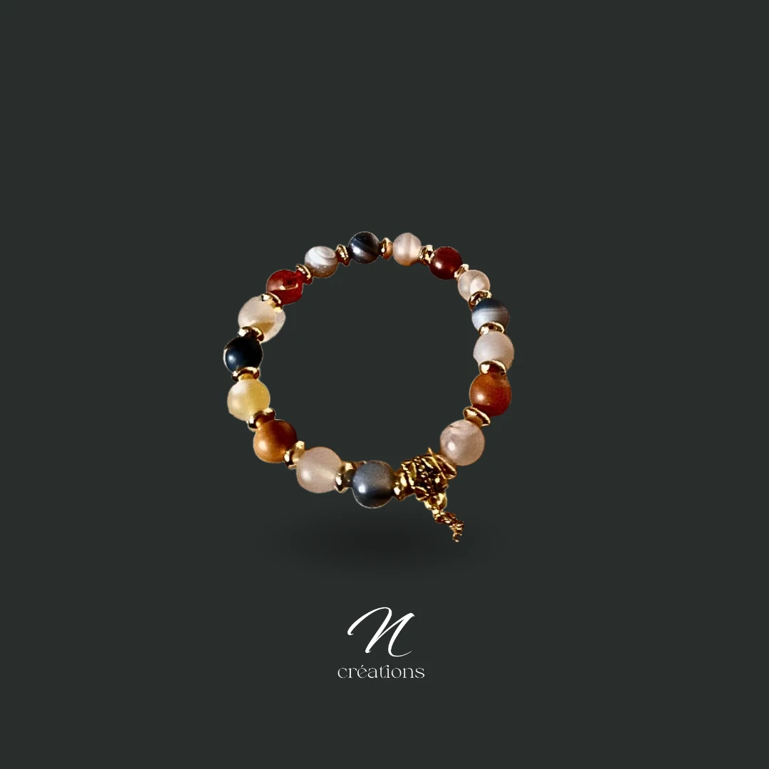 Bracelet Agate Rayée Givrée