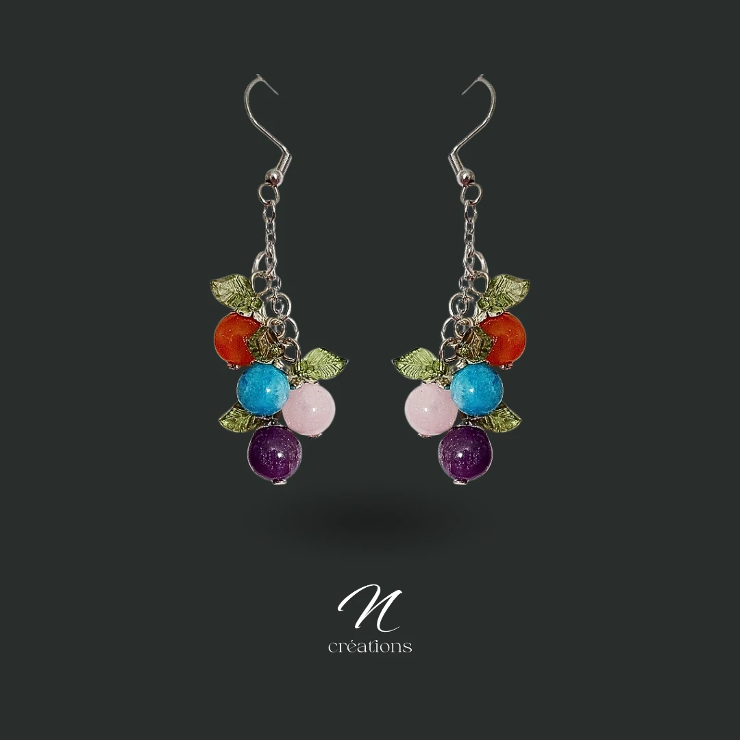 Boucles d’oreilles Grappe Multicolore