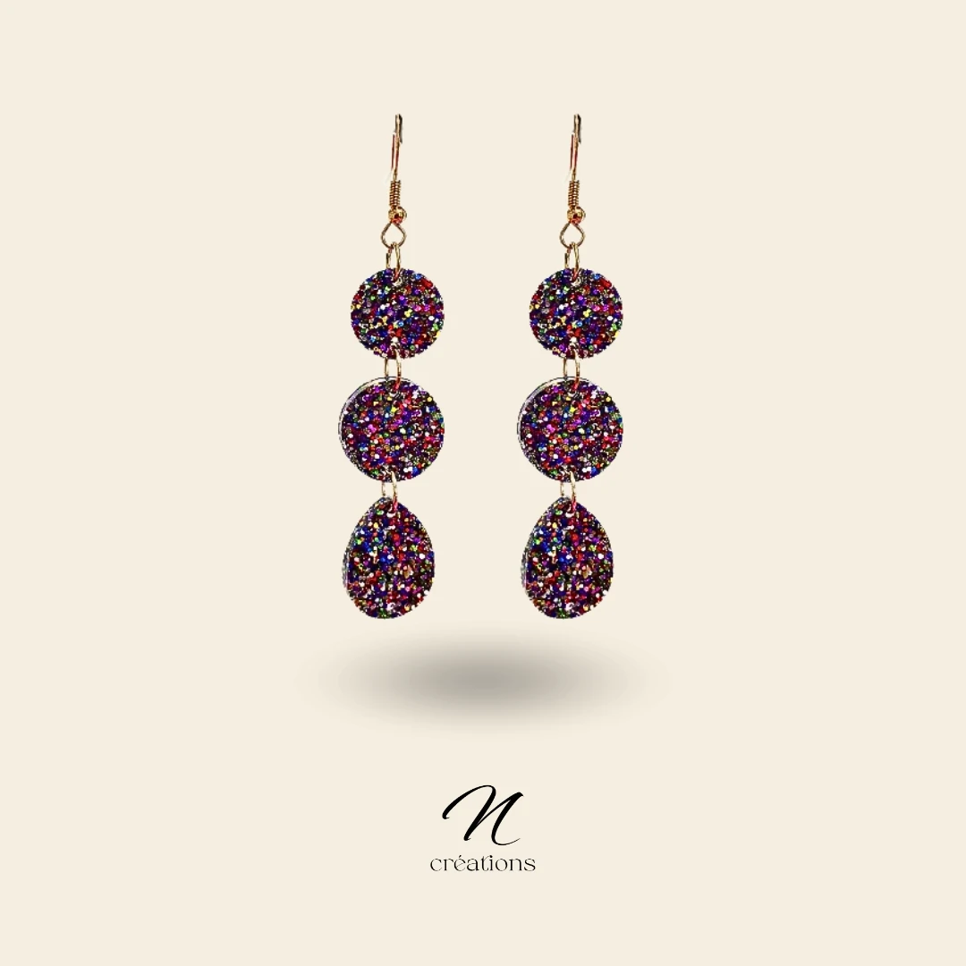 Boucles d'oreilles Pastilles multicolores