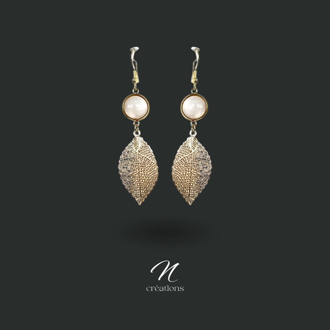 Boucles d’oreilles feuilles et Polaris