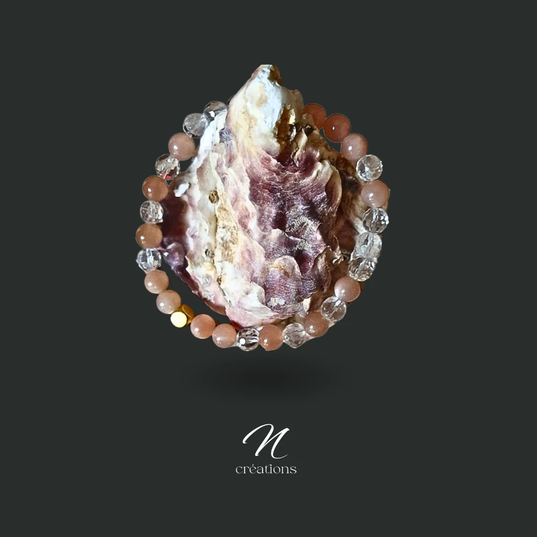 Bracelet Pierre de Soleil et Cristal de Roche