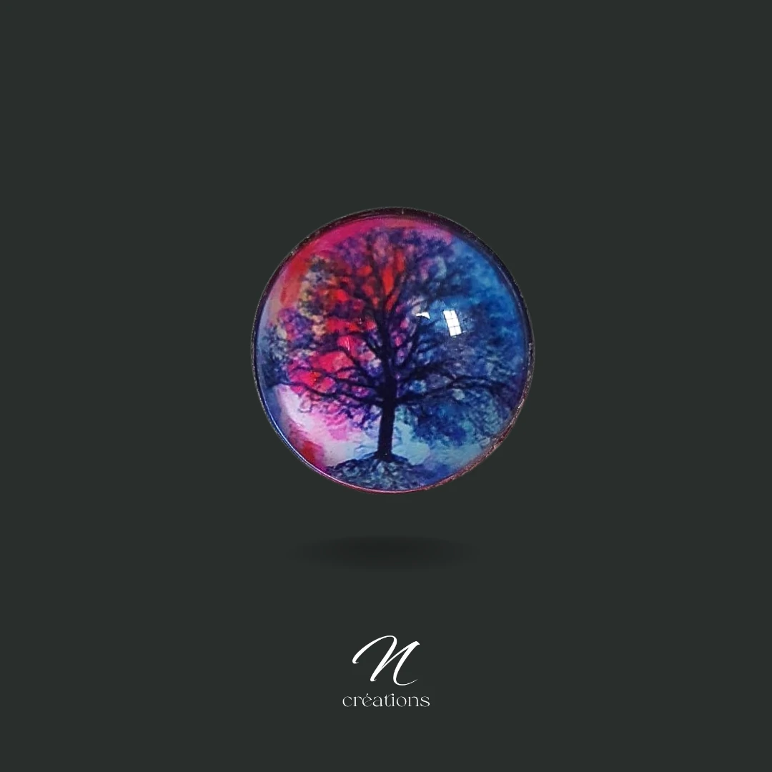 Bague arbre de vie bleu