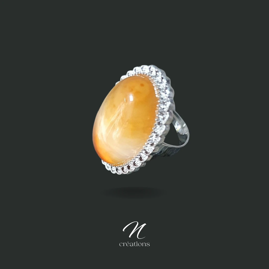 Bague cabochon Cornaline