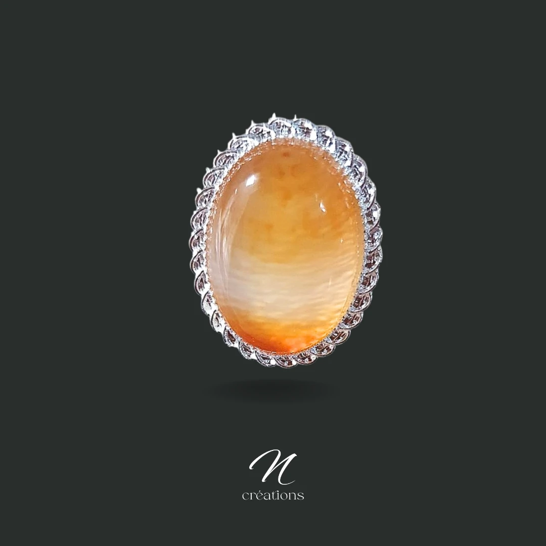 Bague cabochon Cornaline