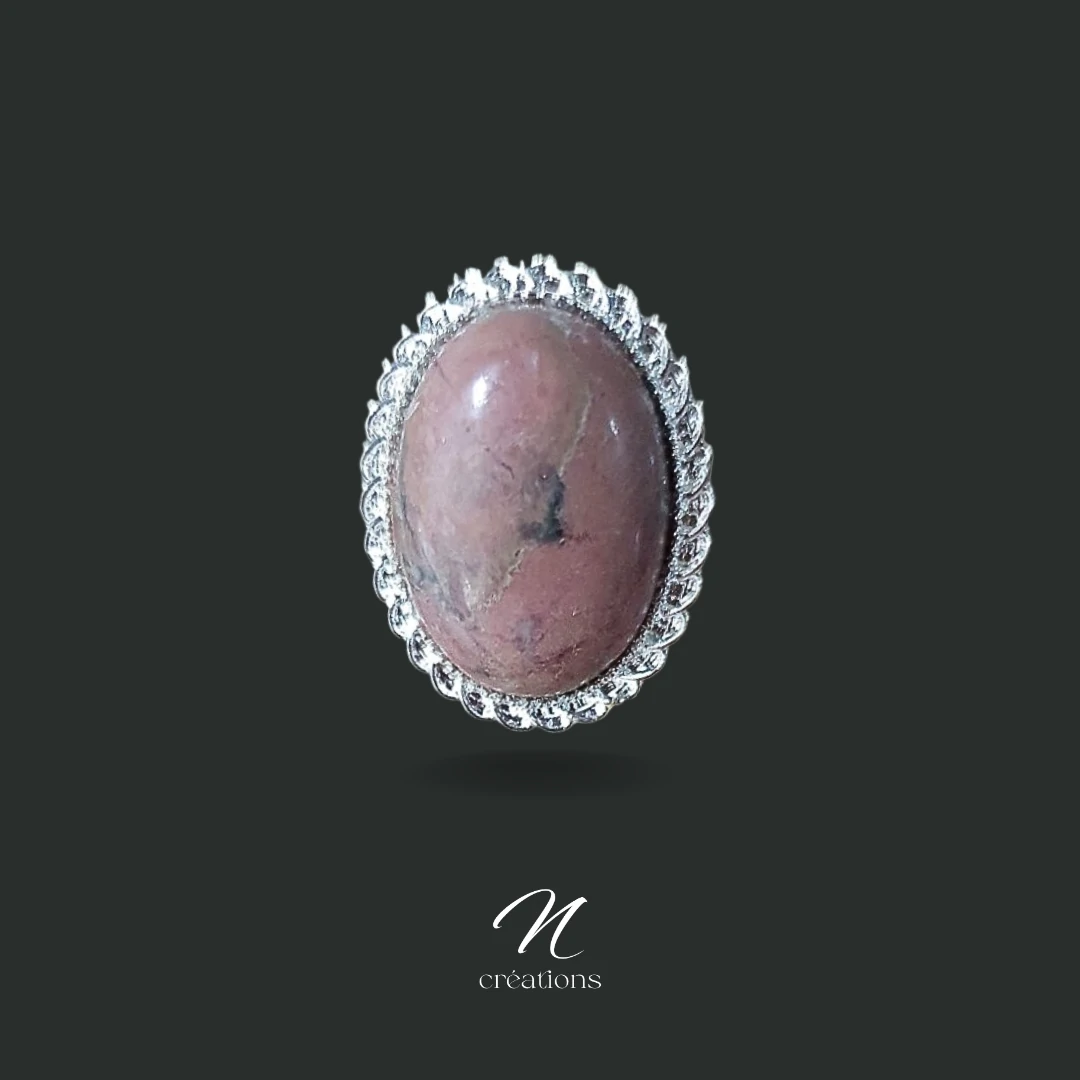 Bague cabochon Rhodonite