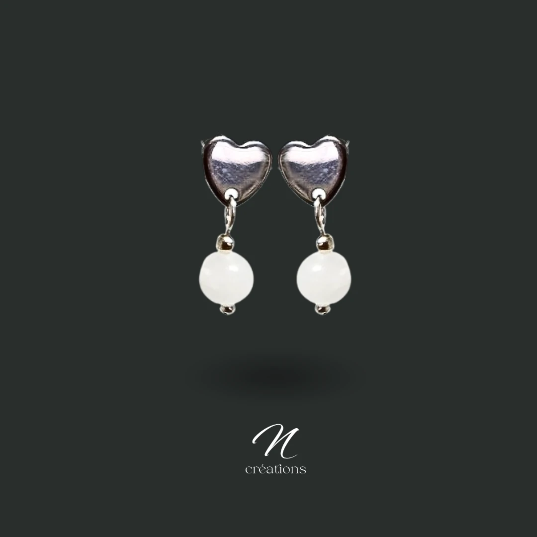 Boucles d’oreilles Jade Blanc