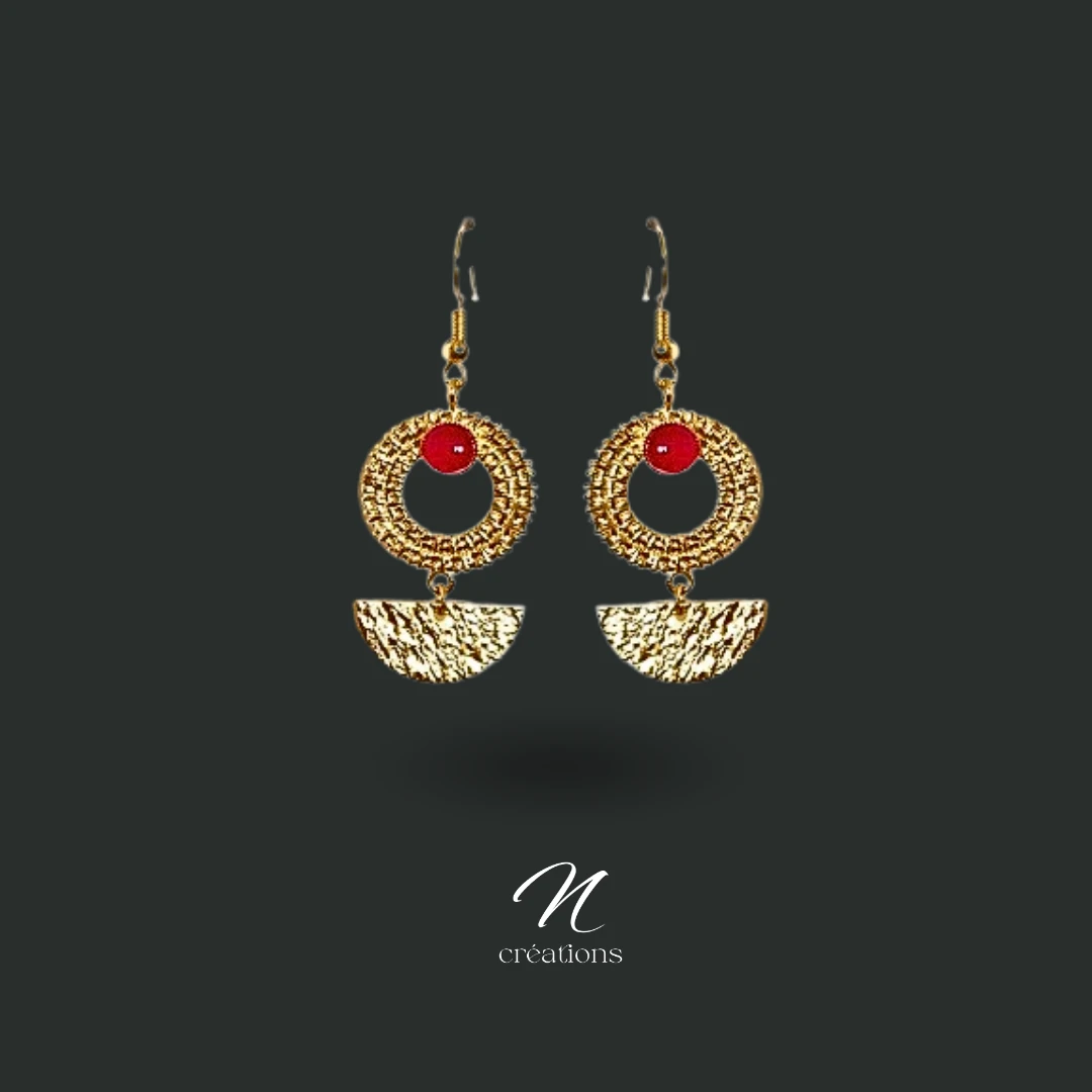 Boucles d’oreilles Calcédoine Fuchsia