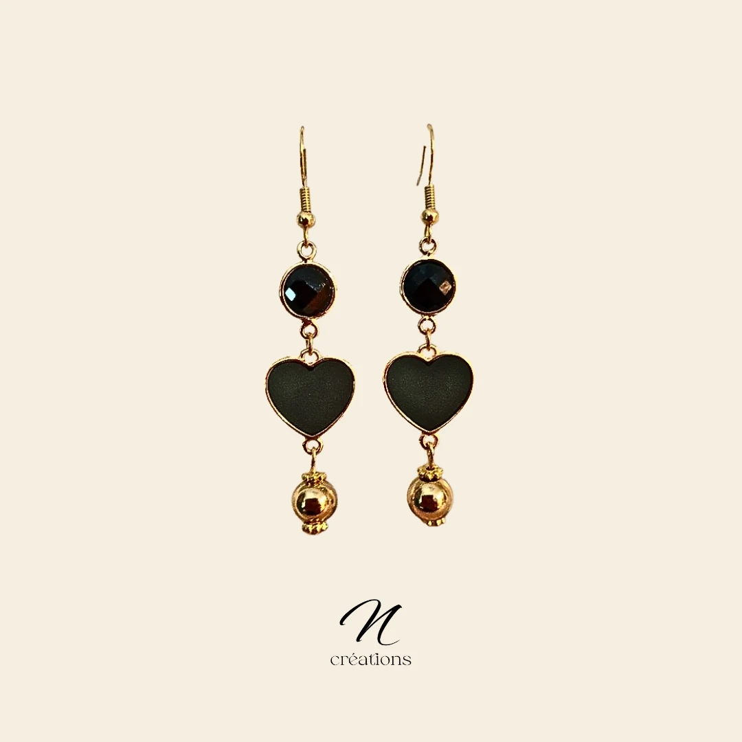 Boucles d’oreilles Spinelle Noire