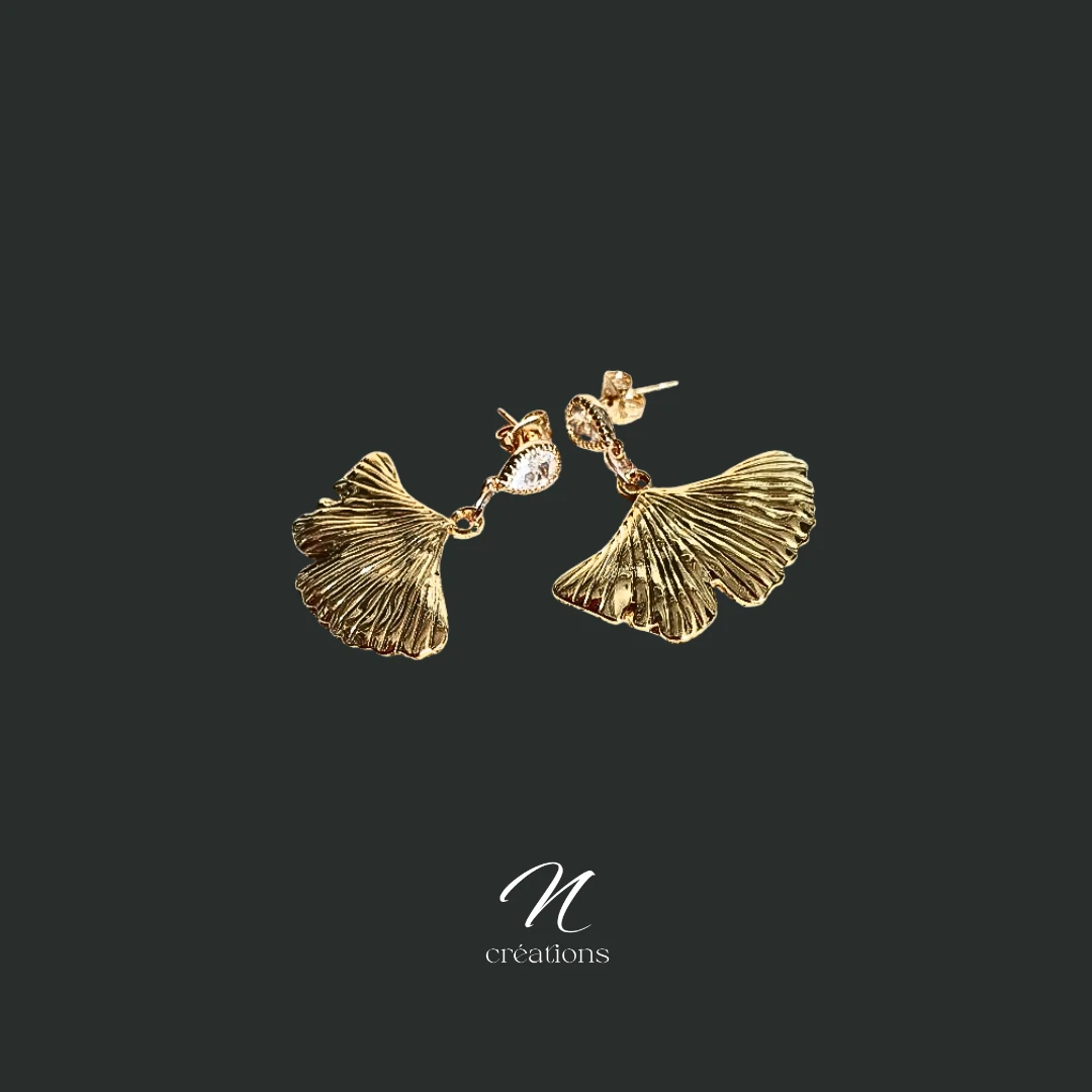 Boucles d'Oreilles Ginkgo Biloba