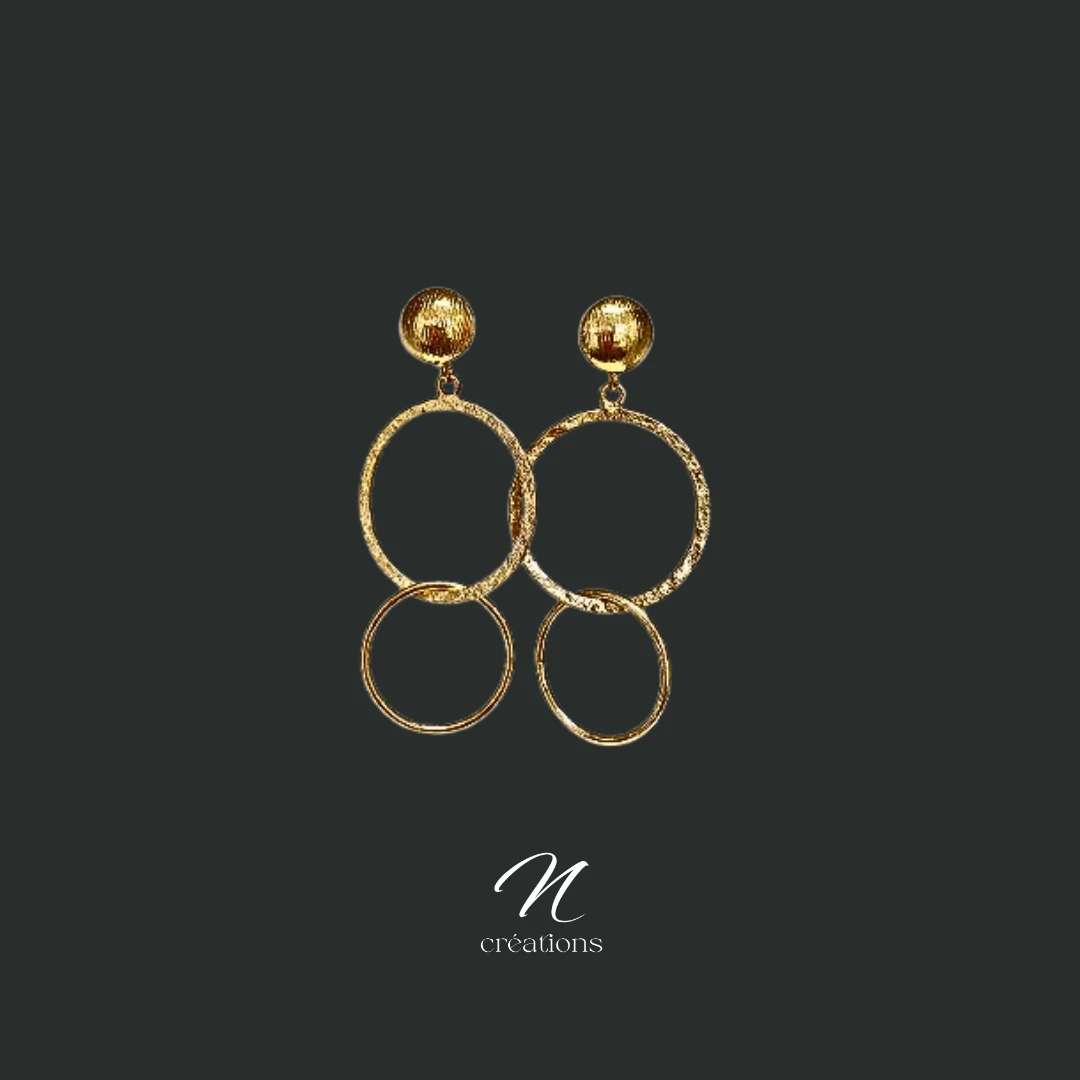 Boucles d'Oreilles Anneaux Enlacés or