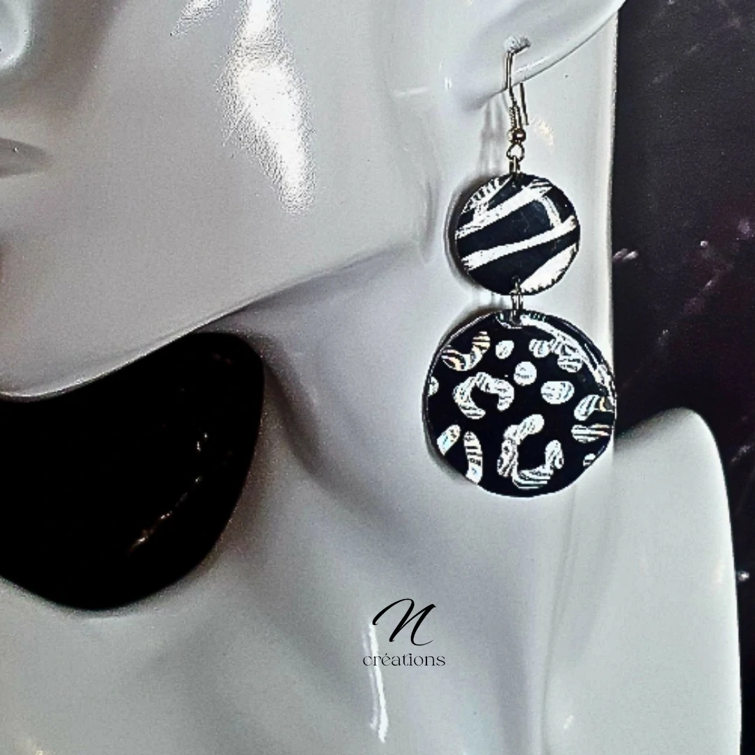 Boucles d'Oreilles Imprimé Zèbre Léopard