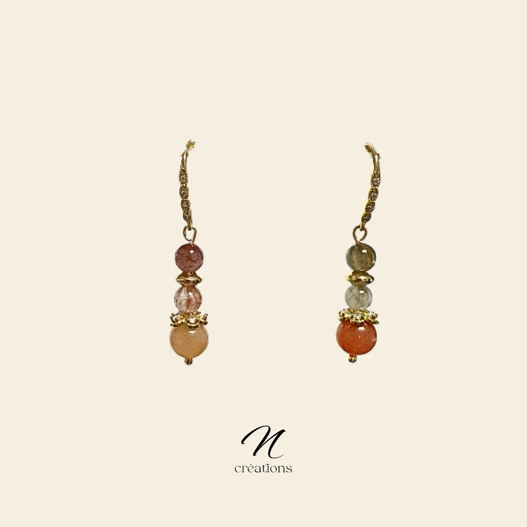 Boucles d'Oreilles Quartz Rutile