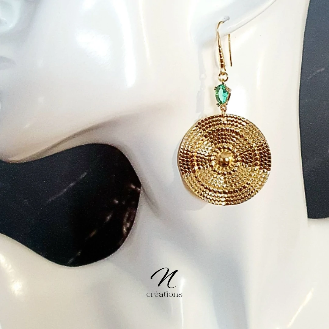 Boucles d'Oreilles Soleil Ondulés Martelés