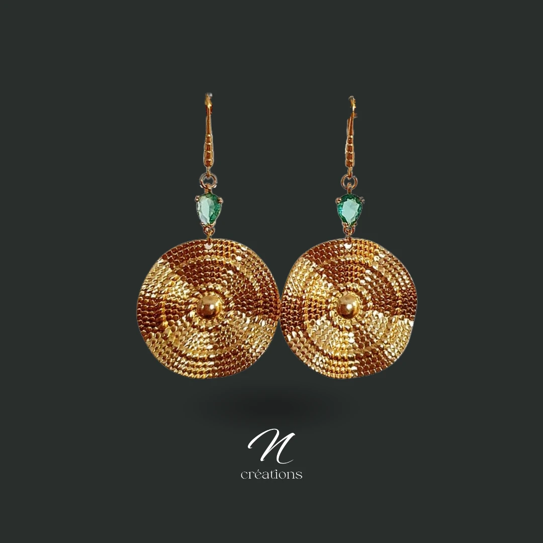 Boucles d'Oreilles Soleil Ondulés Martelés