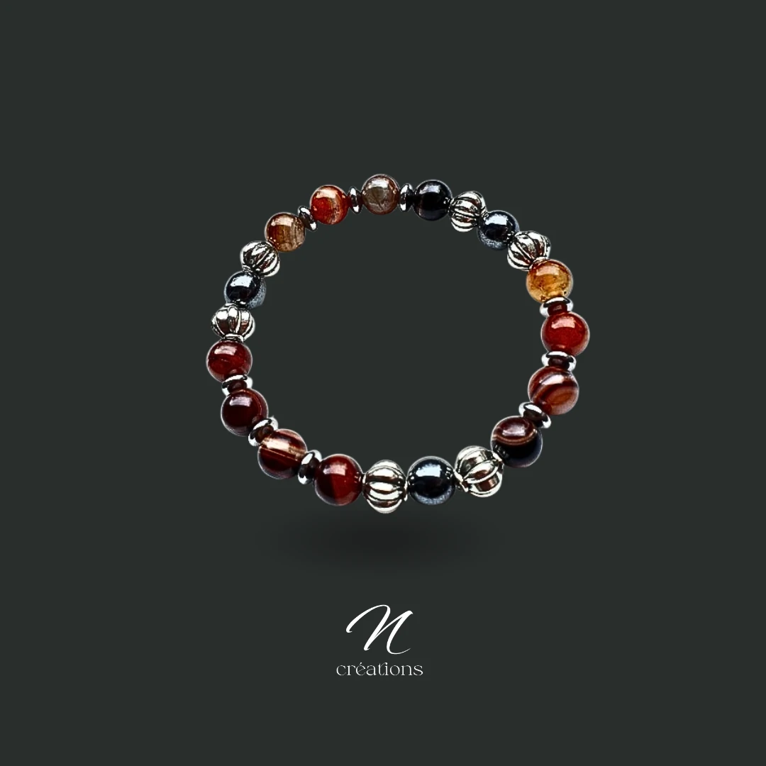Bracelet Sardonyx et Hématite