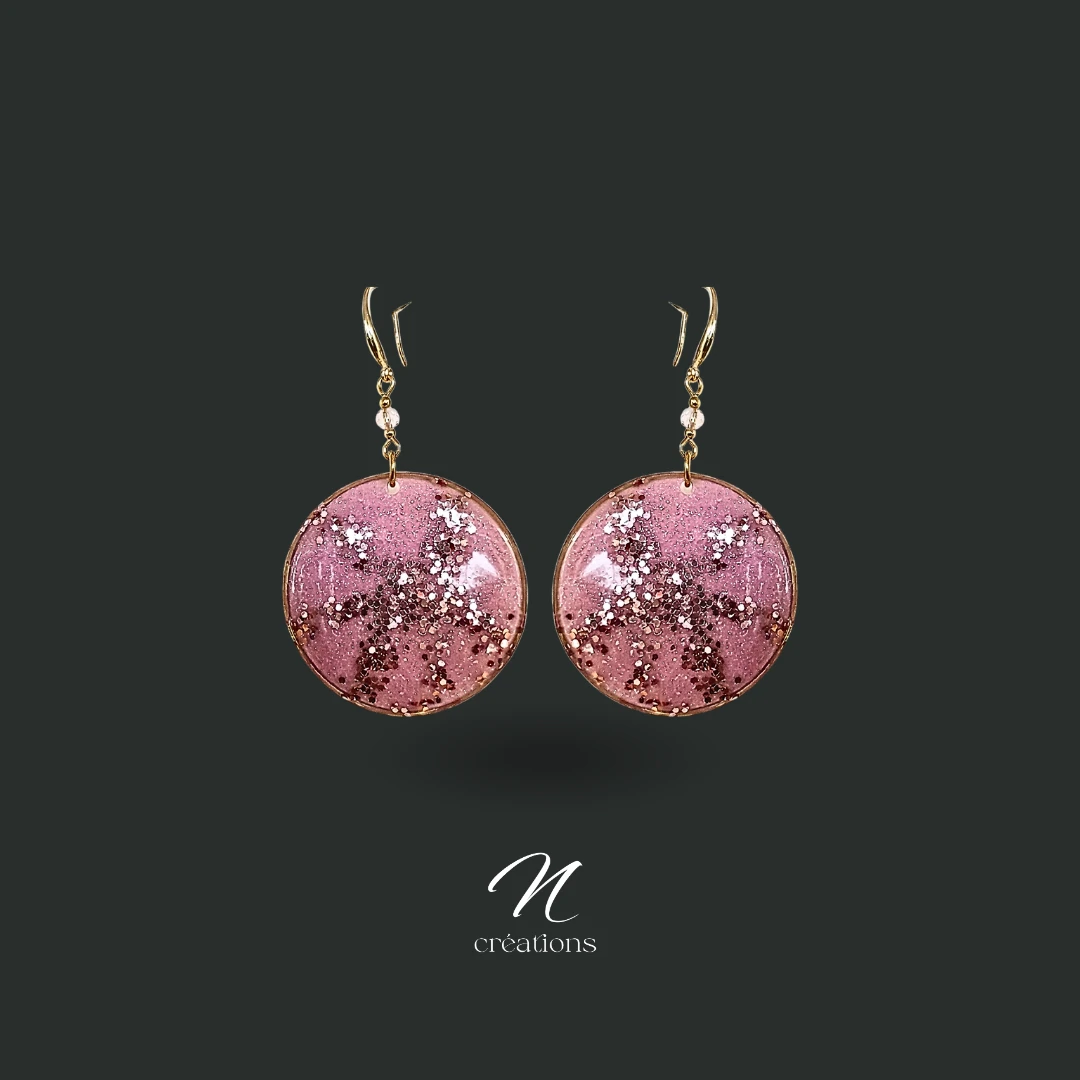 Boucles d’oreilles Rondes Rose