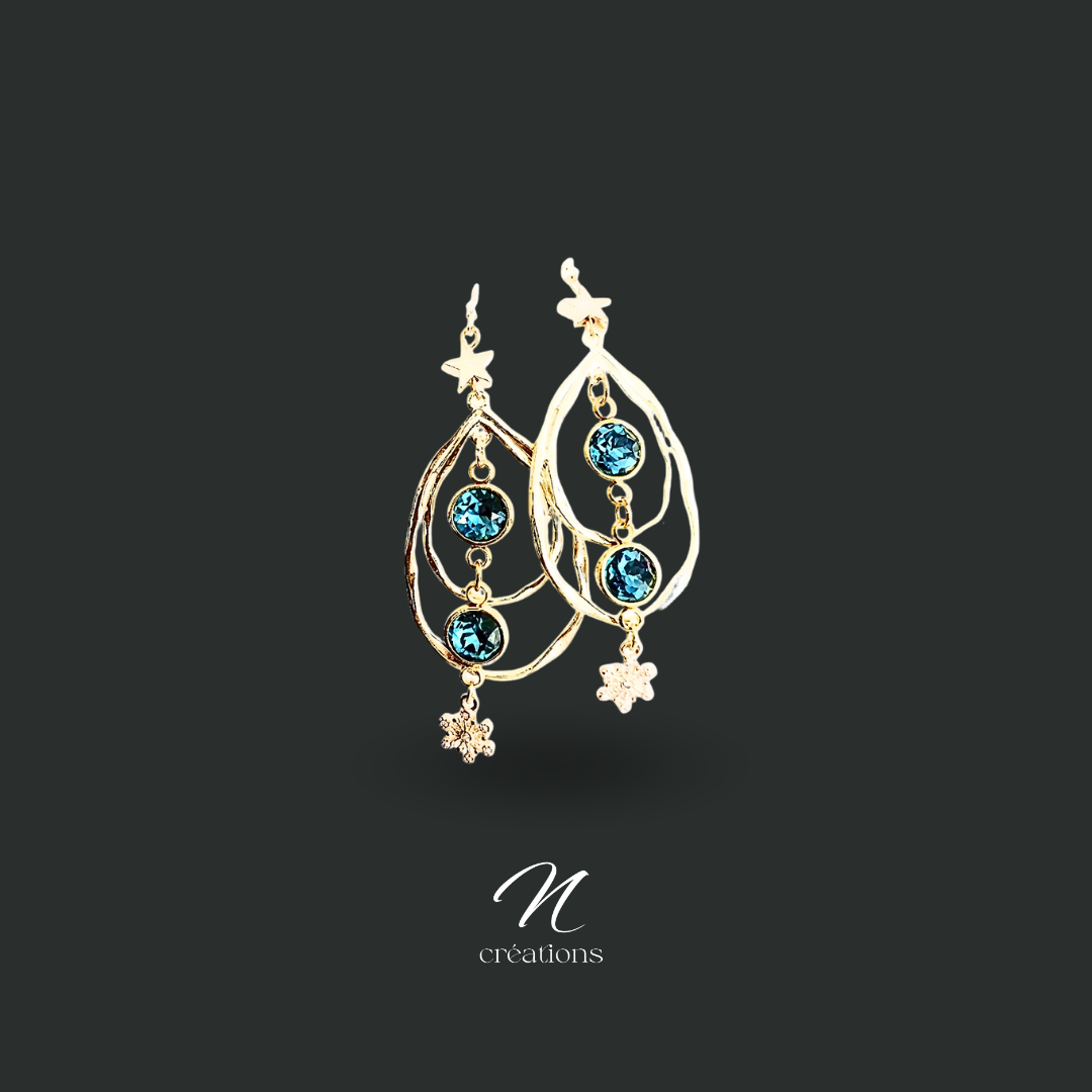 Boucles d’oreilles Ovales Bleu Saphir
