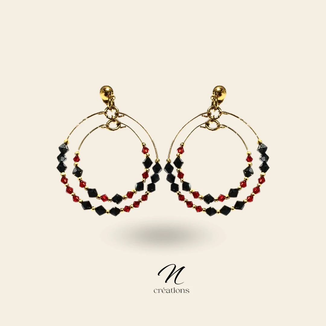 Doubles Créoles Rouge et Noir