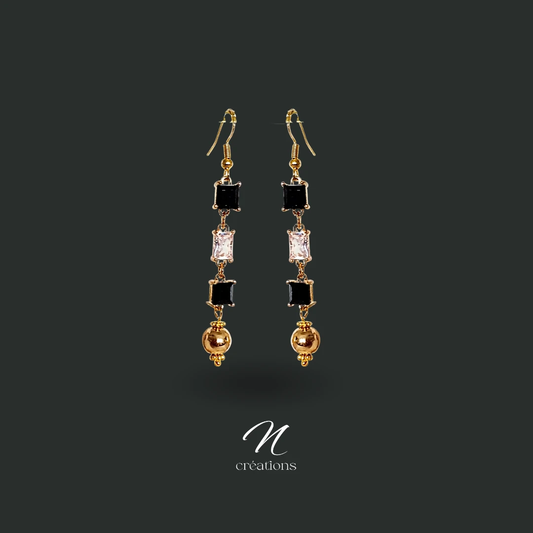 Boucles d’oreilles Cristal Hématite dorée