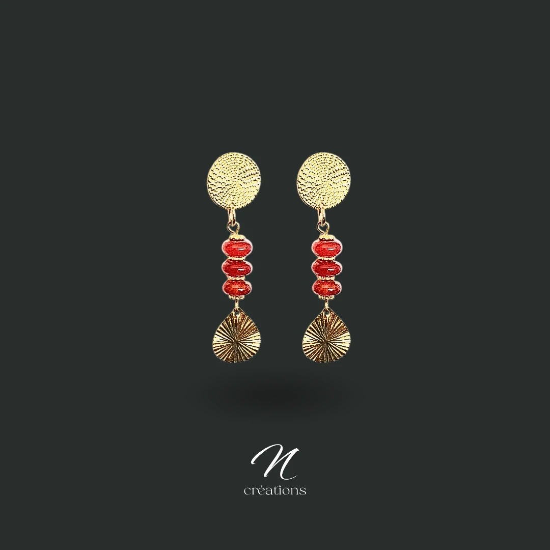 Boucles d’oreilles en Cornaline
